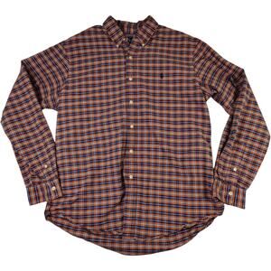 Ralph Lauren Button Down Shirt Blue Orange Men's Lg Custom Fit Preppy Old Money